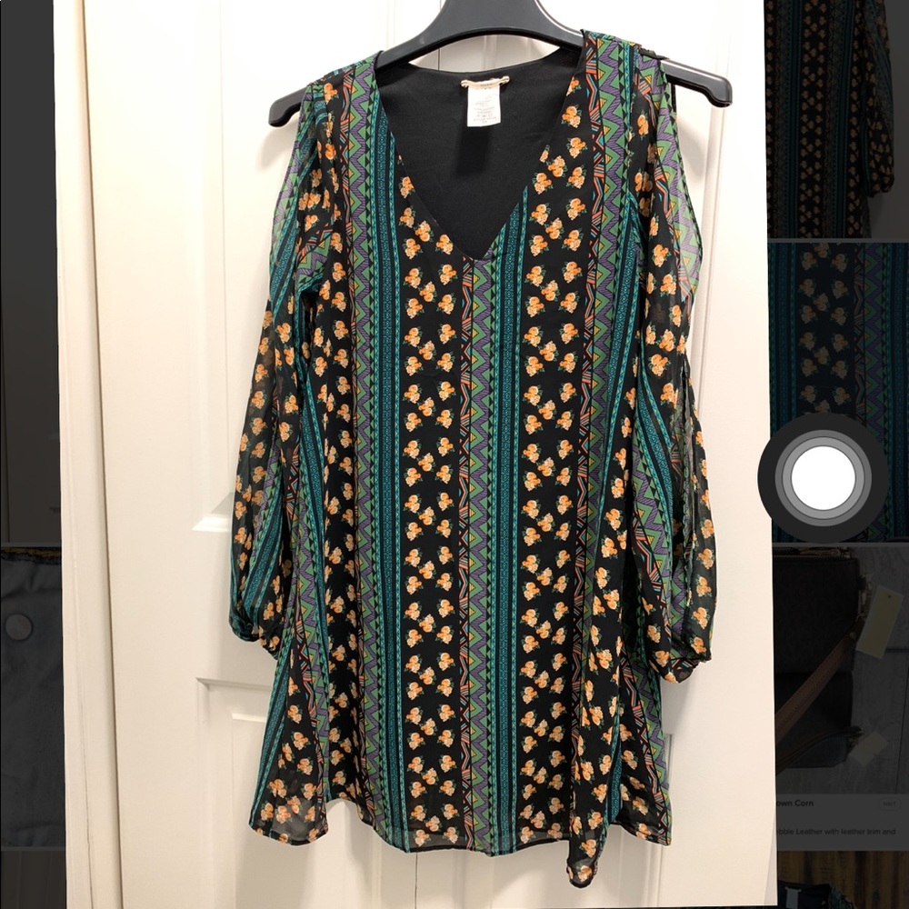 Slit long sleeve blouse